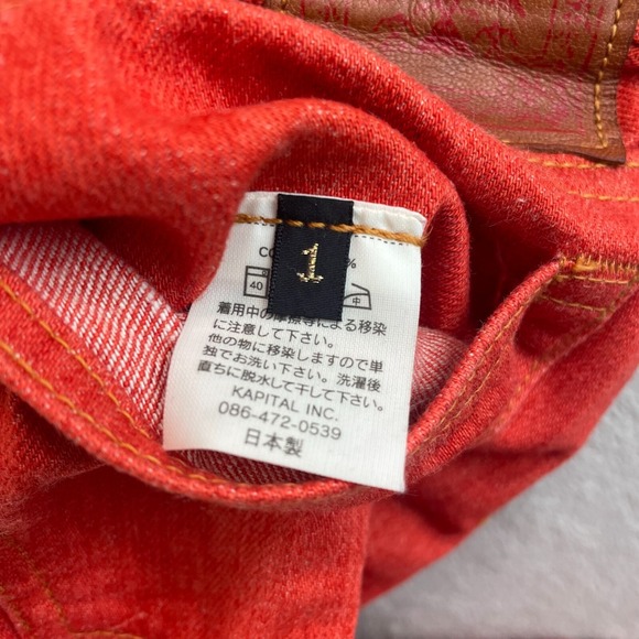 Kapital Japanese Denim Jeans Men 1 (29x35) Orange 3D Made in Japan Okayama - Picture 3 of 14